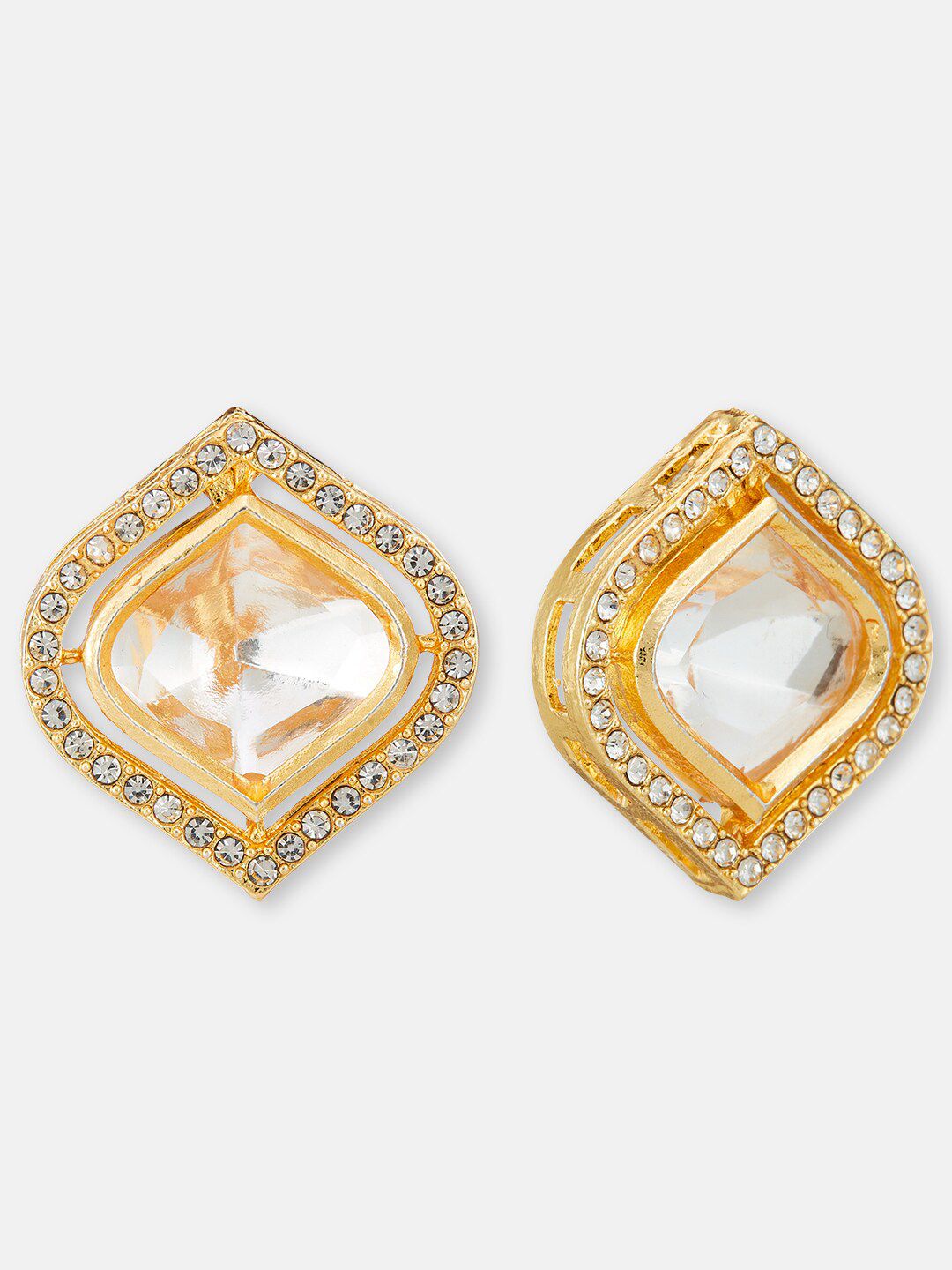 ATIBELLE Gold-Plated Teardrop Shaped Studs Earrings