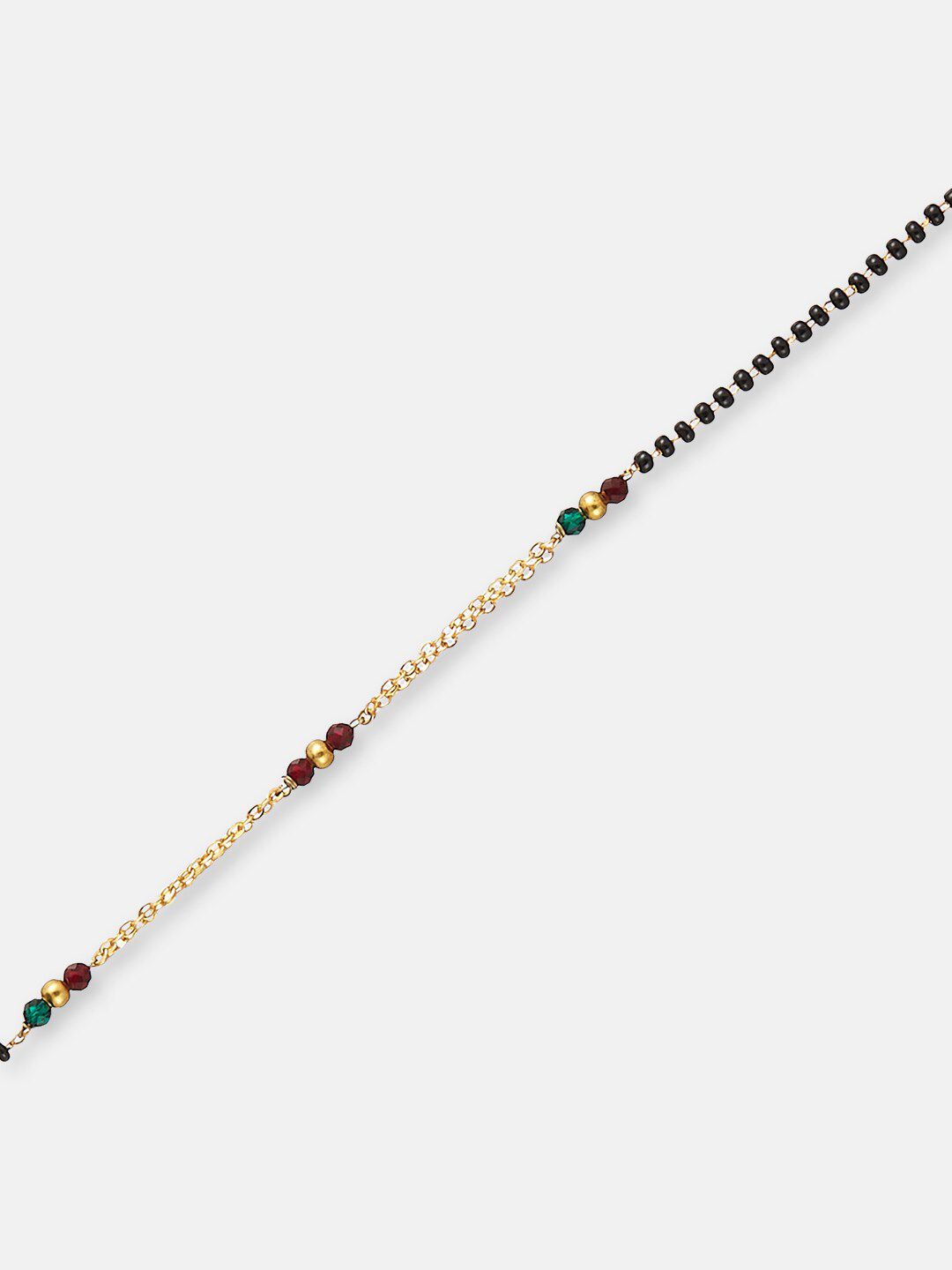 ATIBELLE Gold-Plated Stone-Studded & Beaded Mangalsutra