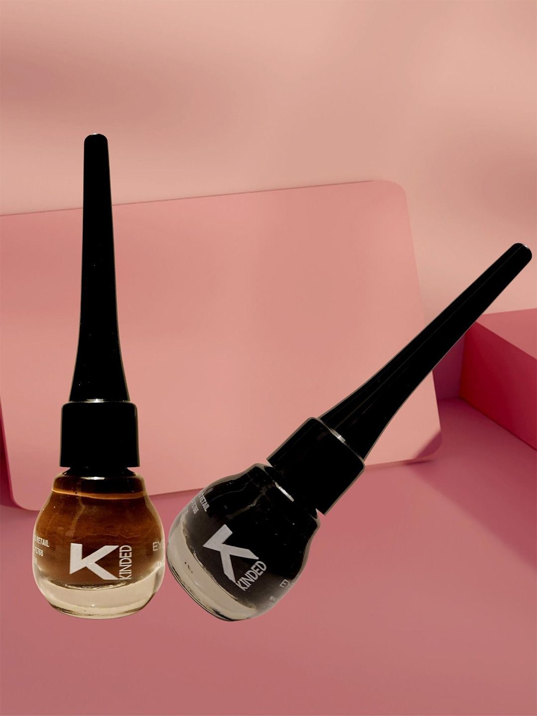 KINDED Set of 2 Smudge-Proof & Water Resistant Matte Liquid Eye Liners 5 ml Each- Midnight Black - Chocolate Brown-picture-1