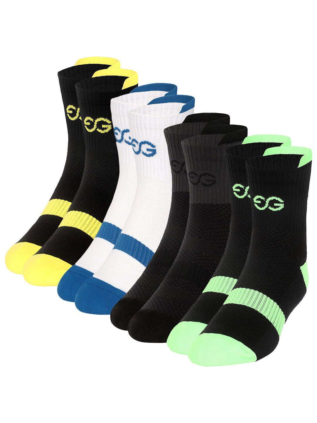 SuperGear Men Pack of 4 Patterned Above Ankle Length Cycling Socks-image-3