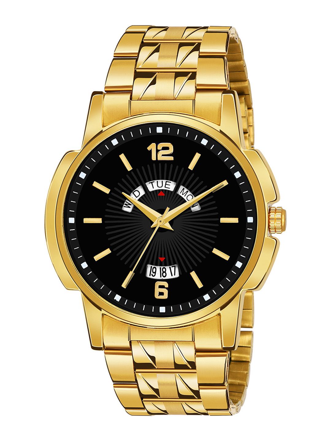 Shocknshop Men Dial & Bracelet Style Straps Analogue Multi Function Watch WCH74Black