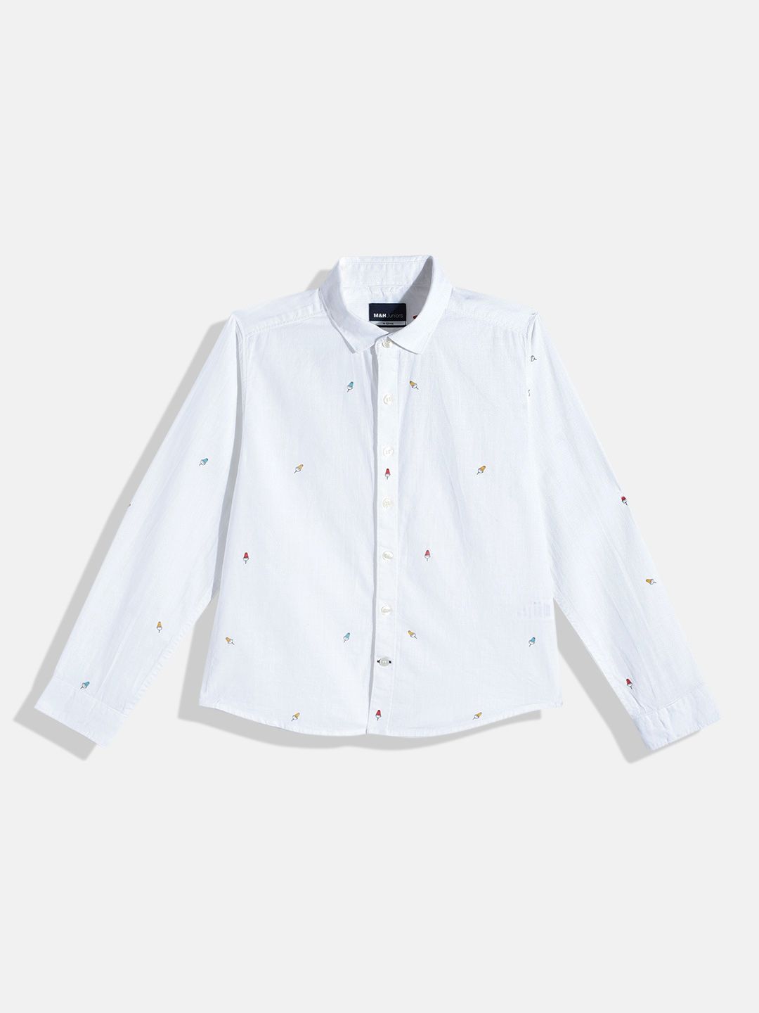 M&H Juniors Boys Conversational Opaque Printed Pure Cotton Casual Shirt-picture-31