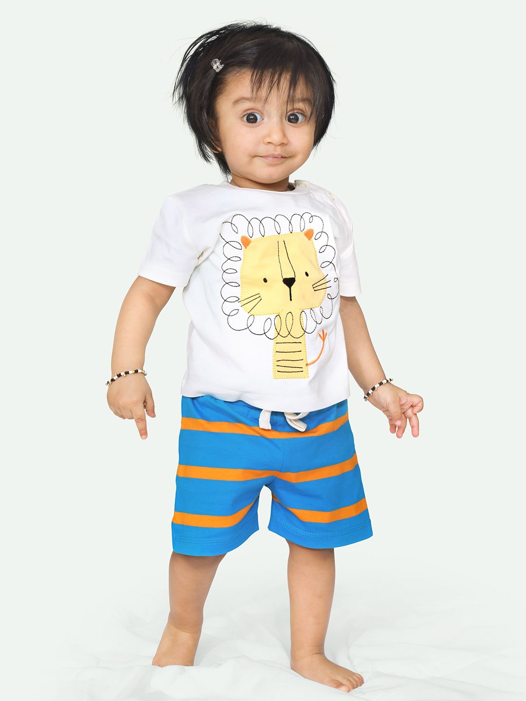 ariel Infants Girls Printed Pure Cotton T-shirt with Shorts-picture-11