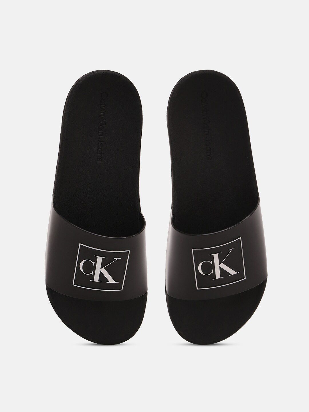 Calvin klein black online sliders womens