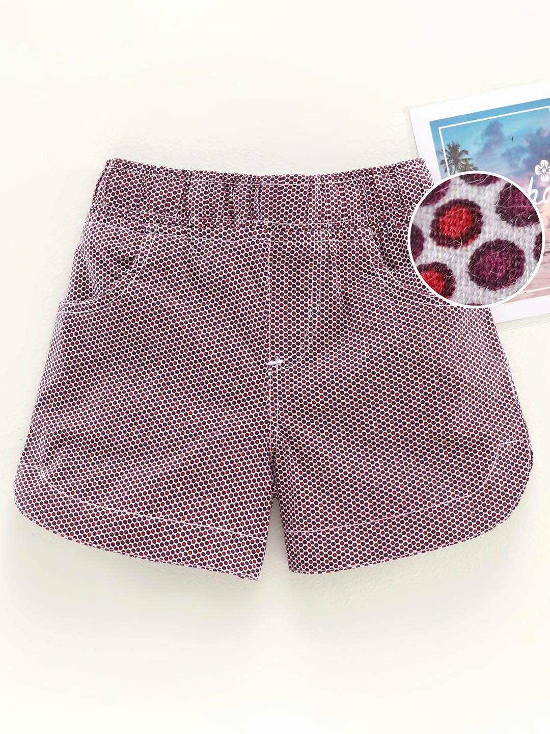 KiddoPanti Girls Polka Dot Printed Cotton Mid-Rise Regular Fit Shorts-picture-33