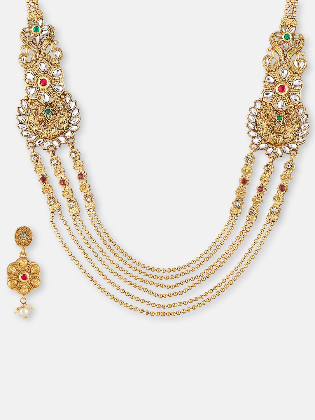 ATIBELLE Gold-Plated Stone-Studded Jewellery Set