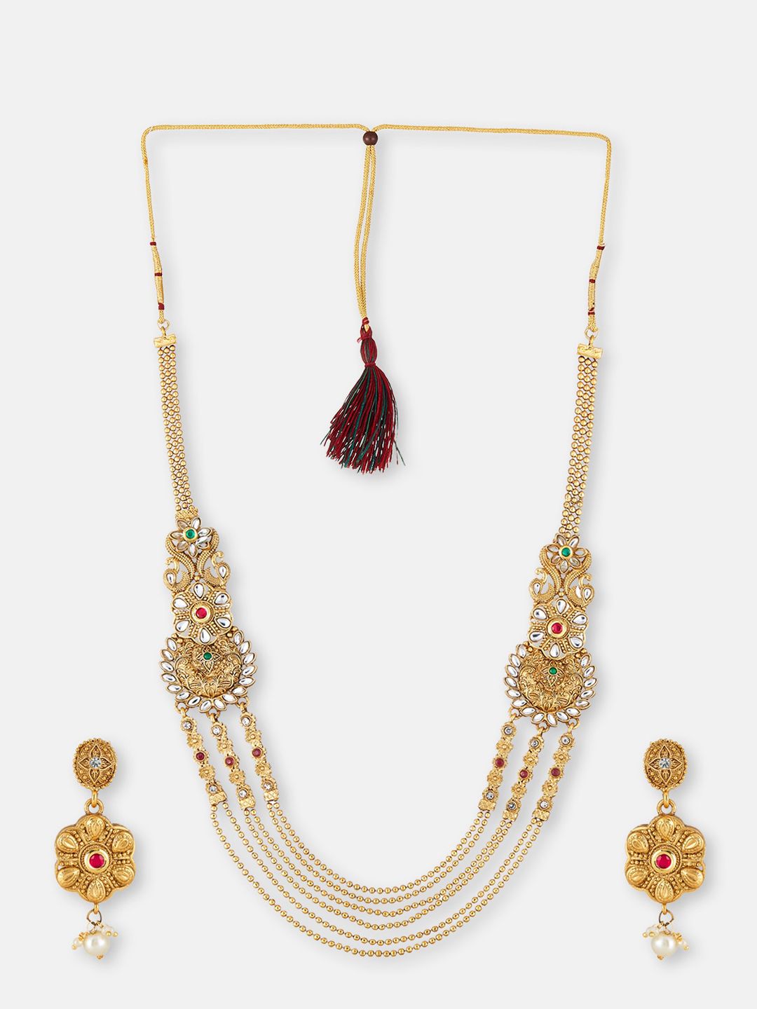 ATIBELLE Gold-Plated Stone-Studded Jewellery Set