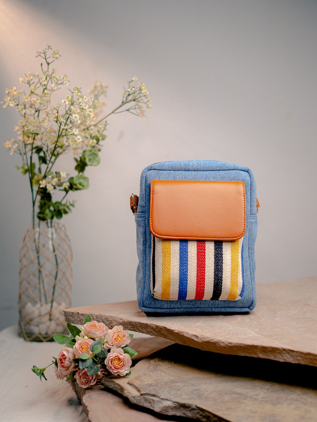 NR By Nidhi Rathi Striped Structured Sling Bag-picture-12