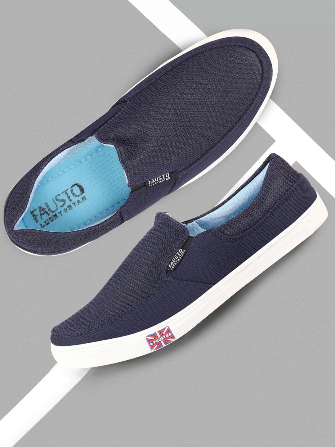FAUSTO Men Woven Design Lightweight Slip-On Sneakers-image-6