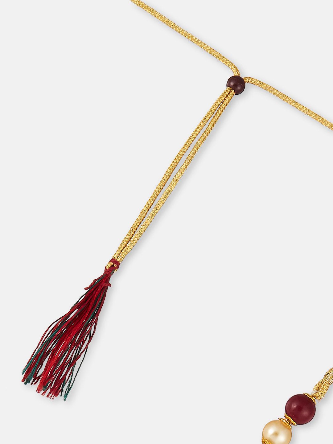 ATIBELLE Gold-Plated Stone Studded & Beaded Jewellery Set