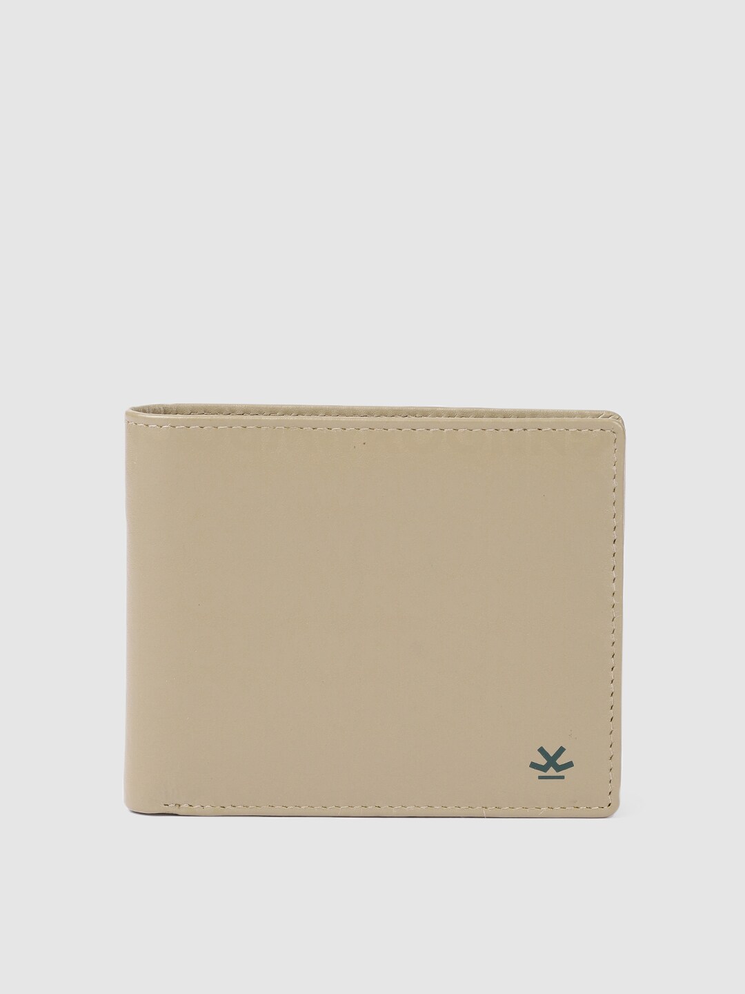 WROGN Men Brand Logo Self-Print Leather Two Fold Wallet