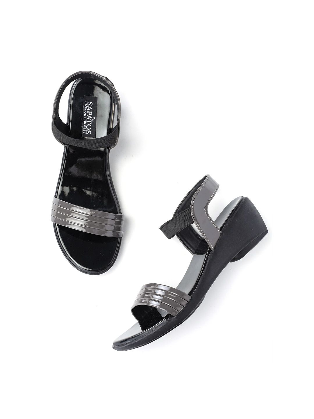 SAPATOS Women Textured Open Toe Wedges-image-44