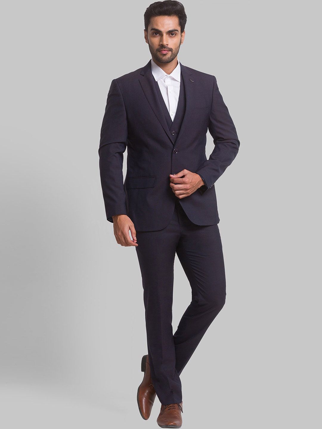 Park Avenue Single-Breasted Super Slim-Fit 3-Piece Formal Suit-image-25