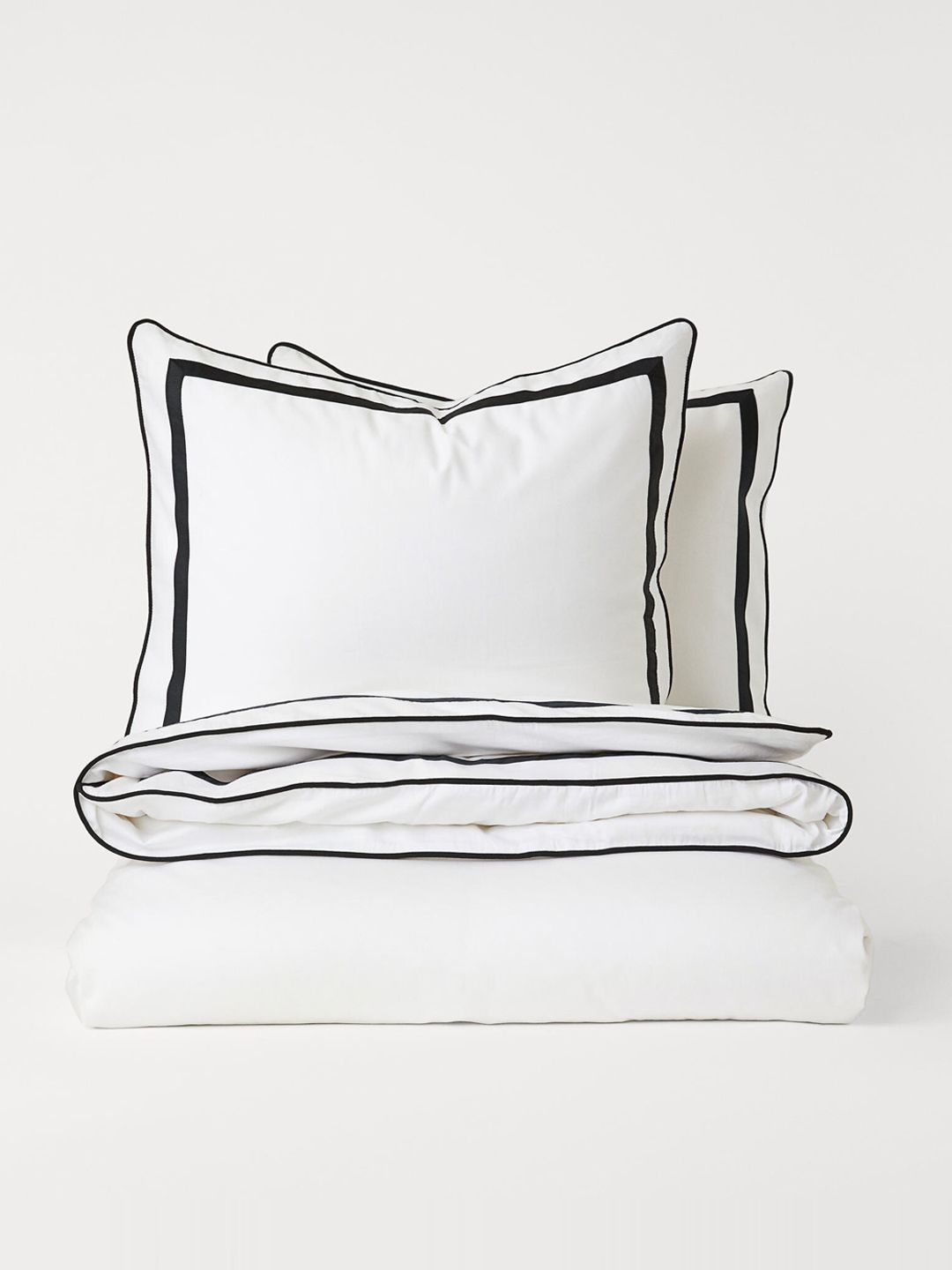 H&M White & Black Egyptian Cotton Double King Duvet Cover Set-picture-39