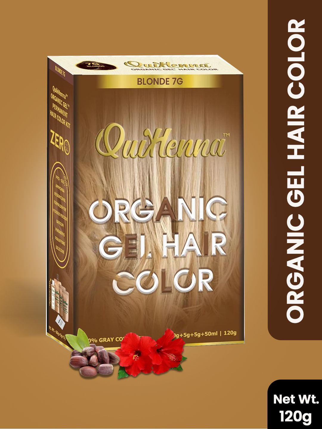QUIKHENNA Organic Gel Set Of 2 PPD & Ammonia Free Hair Colour 120 g Each - Blonde-picture-16