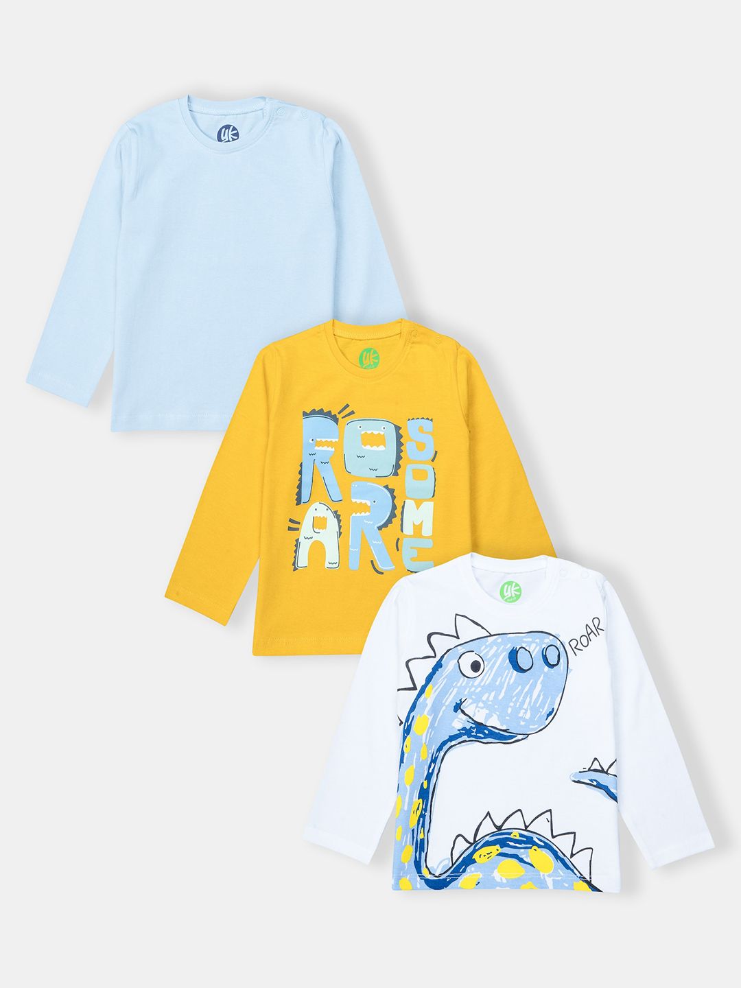 YK Infant Boys Pack Of 3 Printed Pure Cotton T-shirt-picture-21