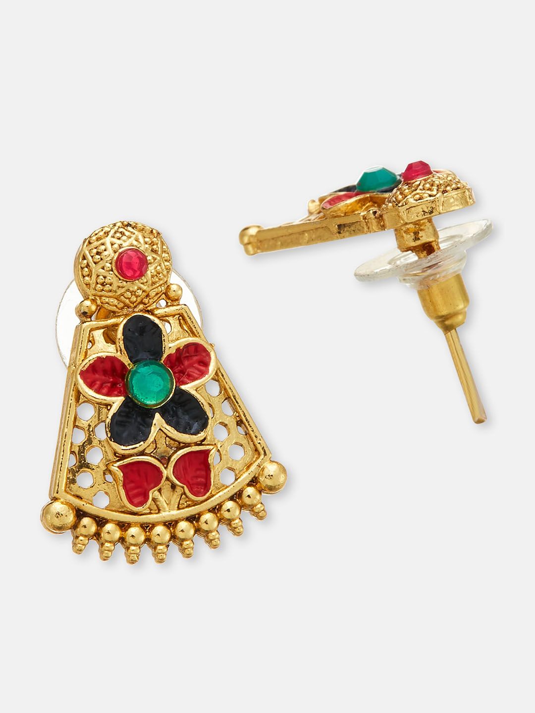 ATIBELLE Set Of 2 Gold-Plated Stone-Studded & Beaded Mangalsutra