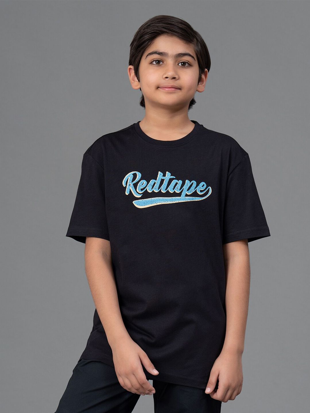 Red Tape Kids Typography Printed Pure Cotton T-shirt