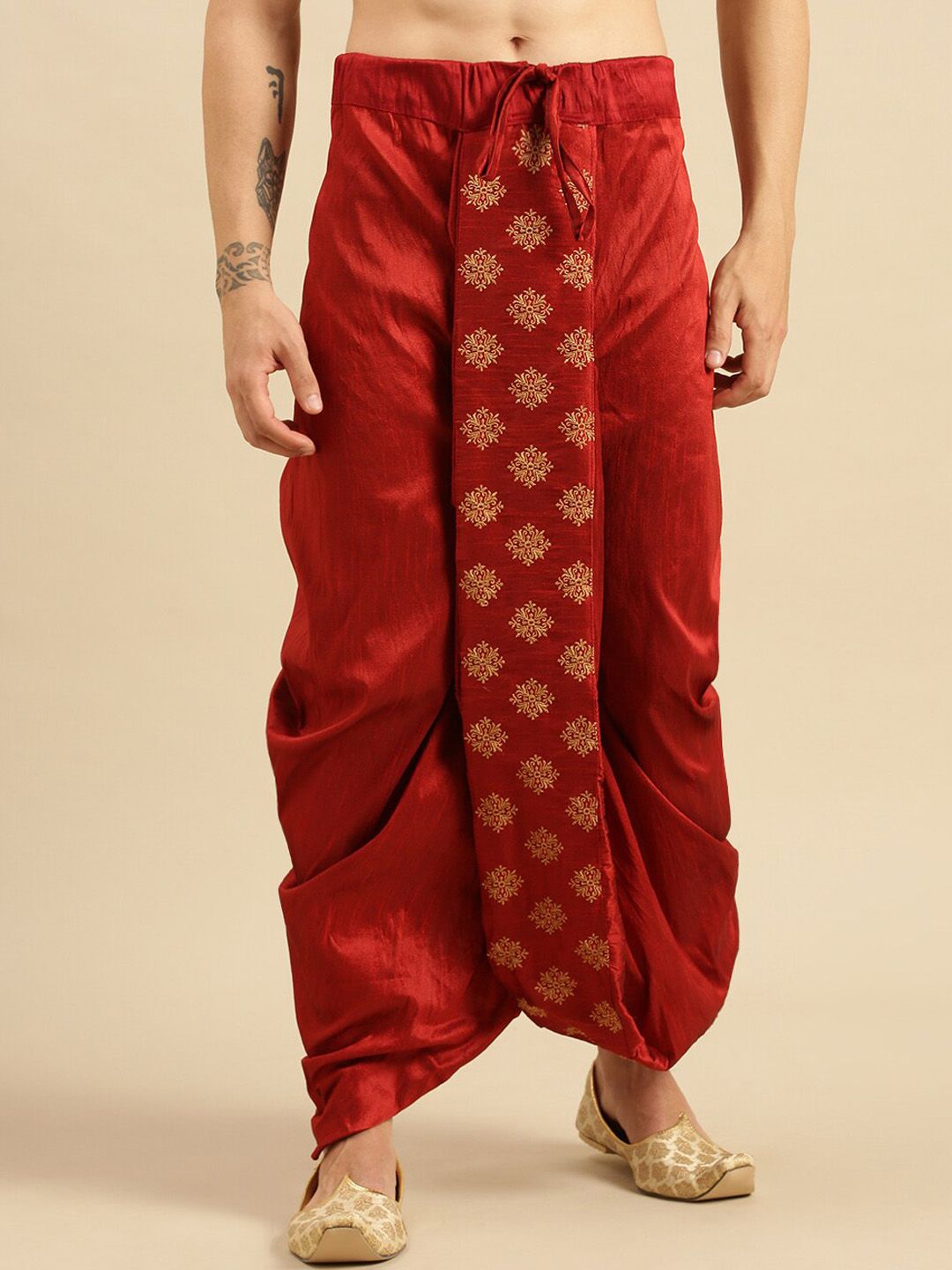 Sanwara Men Embroidered Art Silk Dhoti Pants-image-12