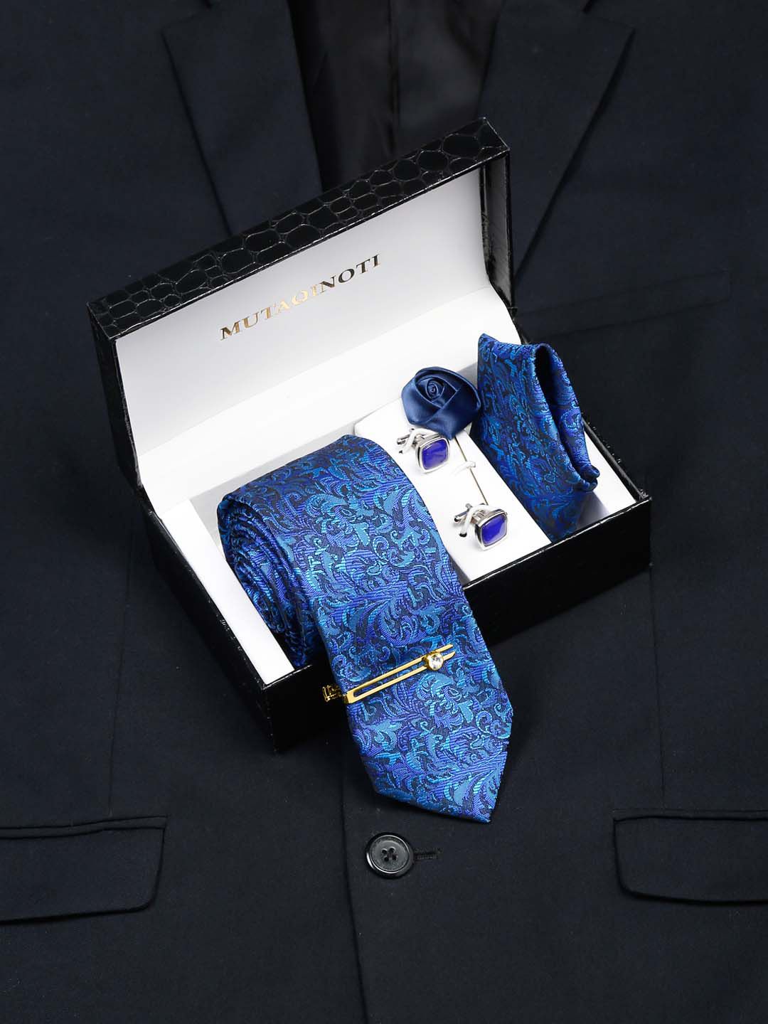 MUTAQINOTI Men Silk Necktie Accessory Gift Set-picture-17