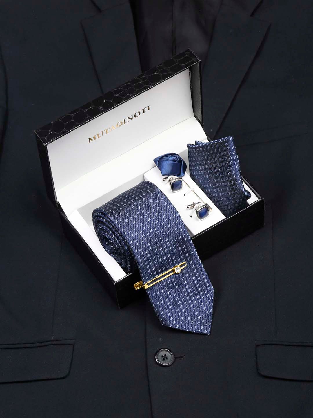 MUTAQINOTI Men Silk Necktie Accessory Gift Set-picture-57