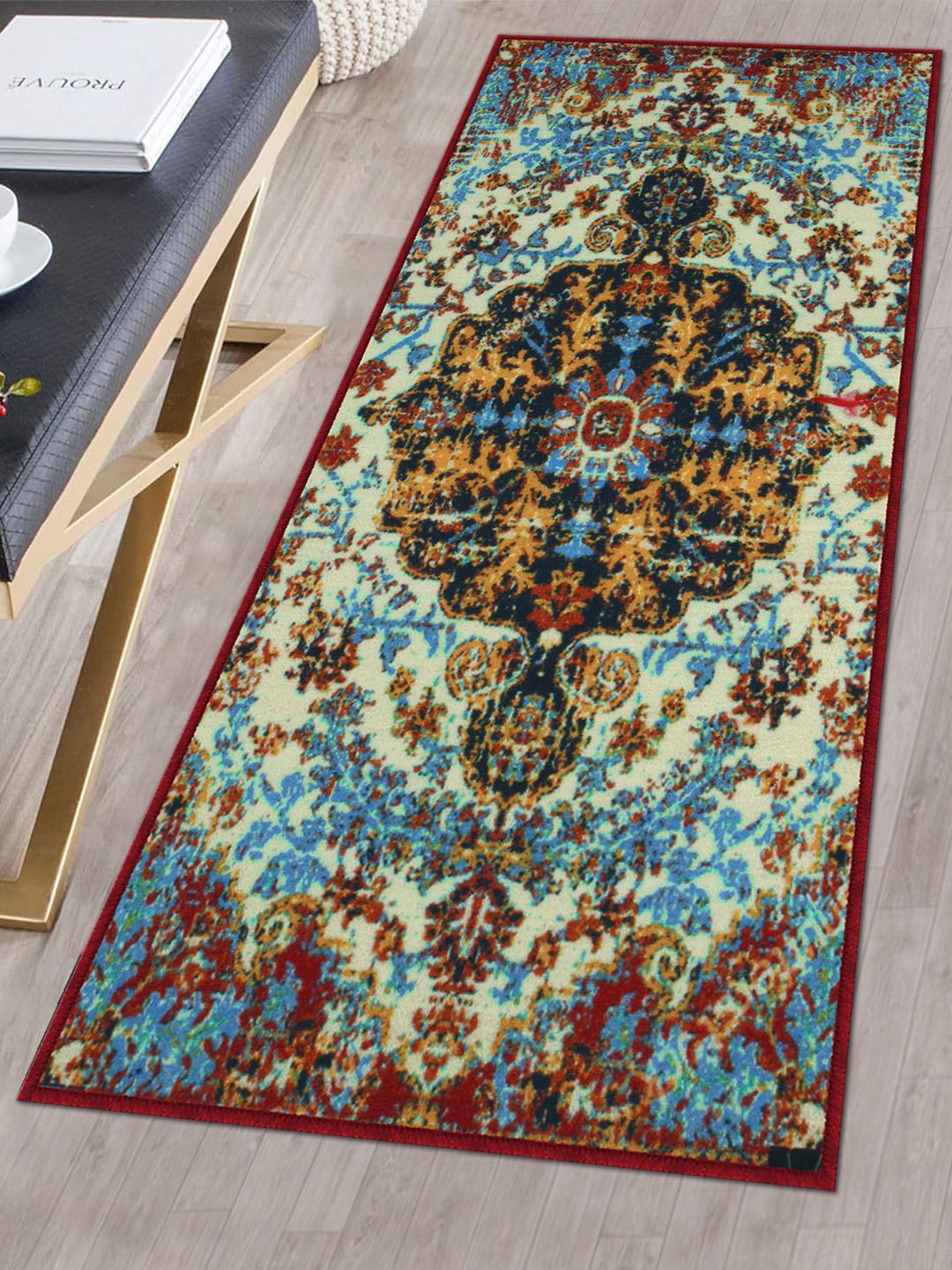 Story@home Maroon & Brown Printed Anti-skid Floor Carpet-picture-48