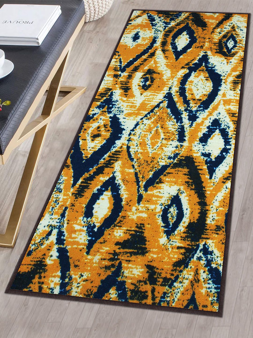 Story@home Yellow & Blue Printed Anti-skid Floor Carpet-image-23