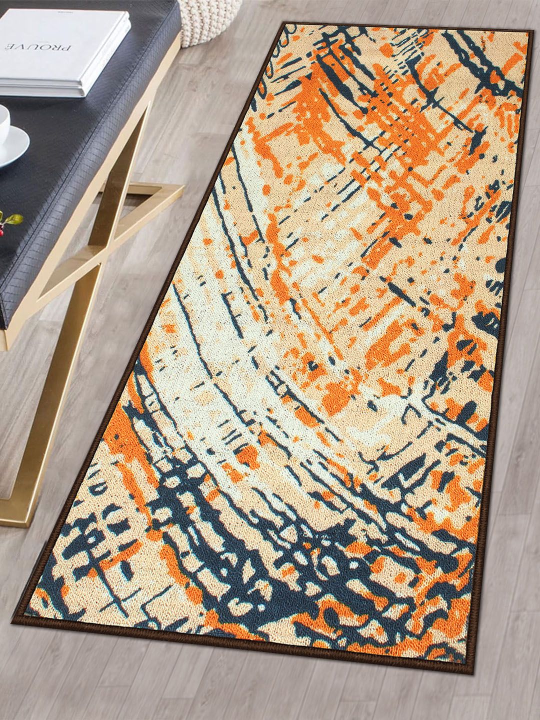 Story@home White & Yellow Printed Anti-skid Floor Carpet-picture-27
