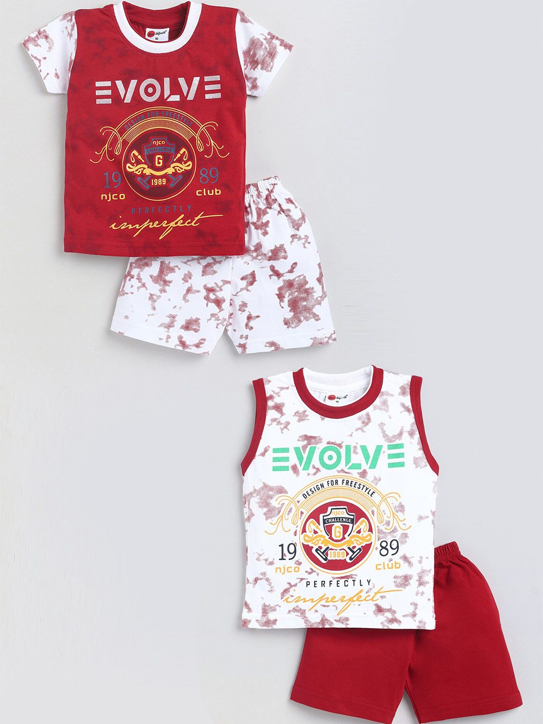 Mars Infiniti Boys Pack Of 2 Printed Pure Cotton T-shirt with Shorts-picture-42