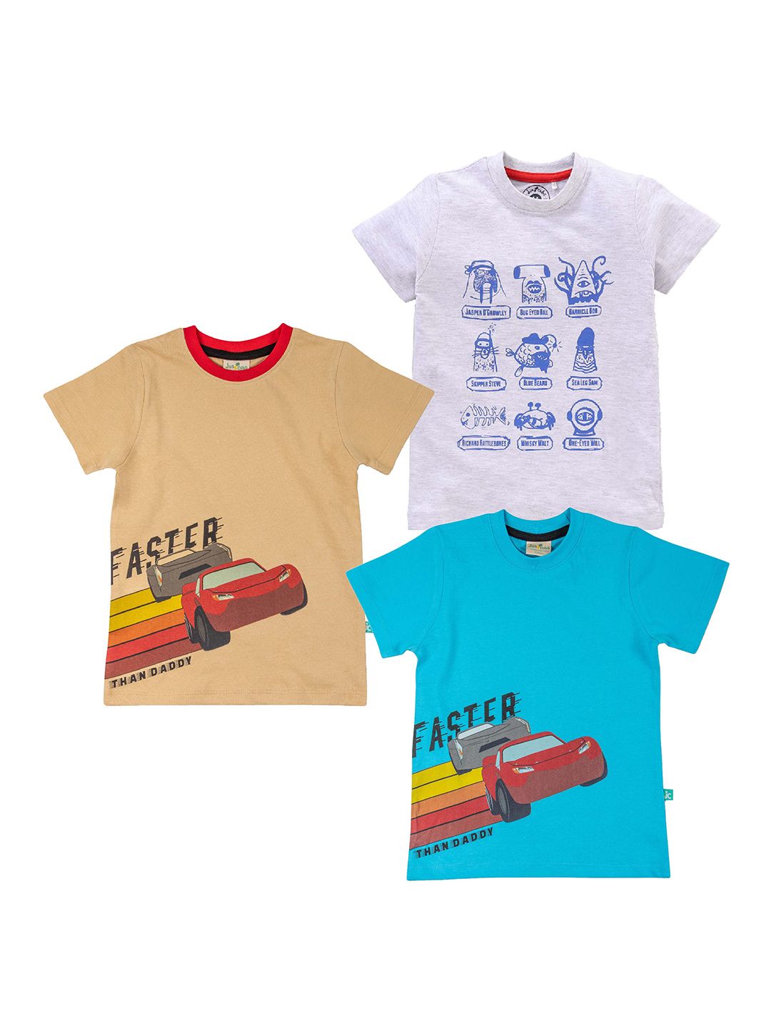 JusCubs Boys Pack Of 3 Graphic Printed T-shirt-picture-49