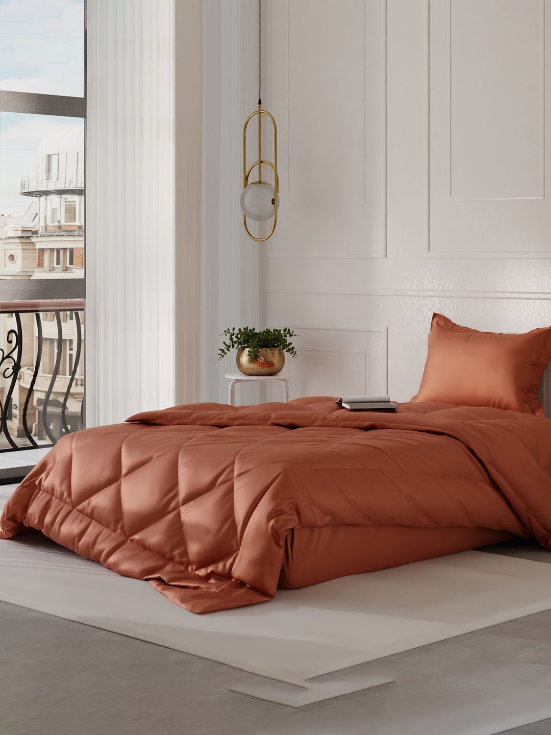 Stoa Paris Date Night Camel Brown AC Room 150 GSM Single Bed Comforter-image-4
