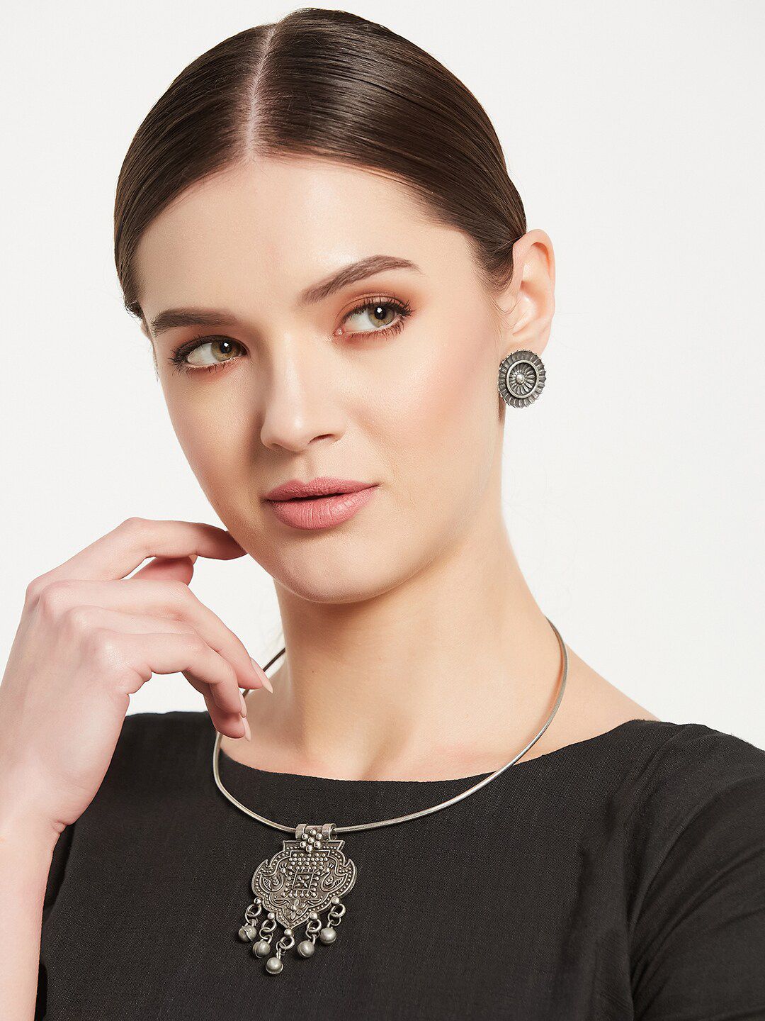 ATIBELLE Silver-Plated Necklace and Earrings