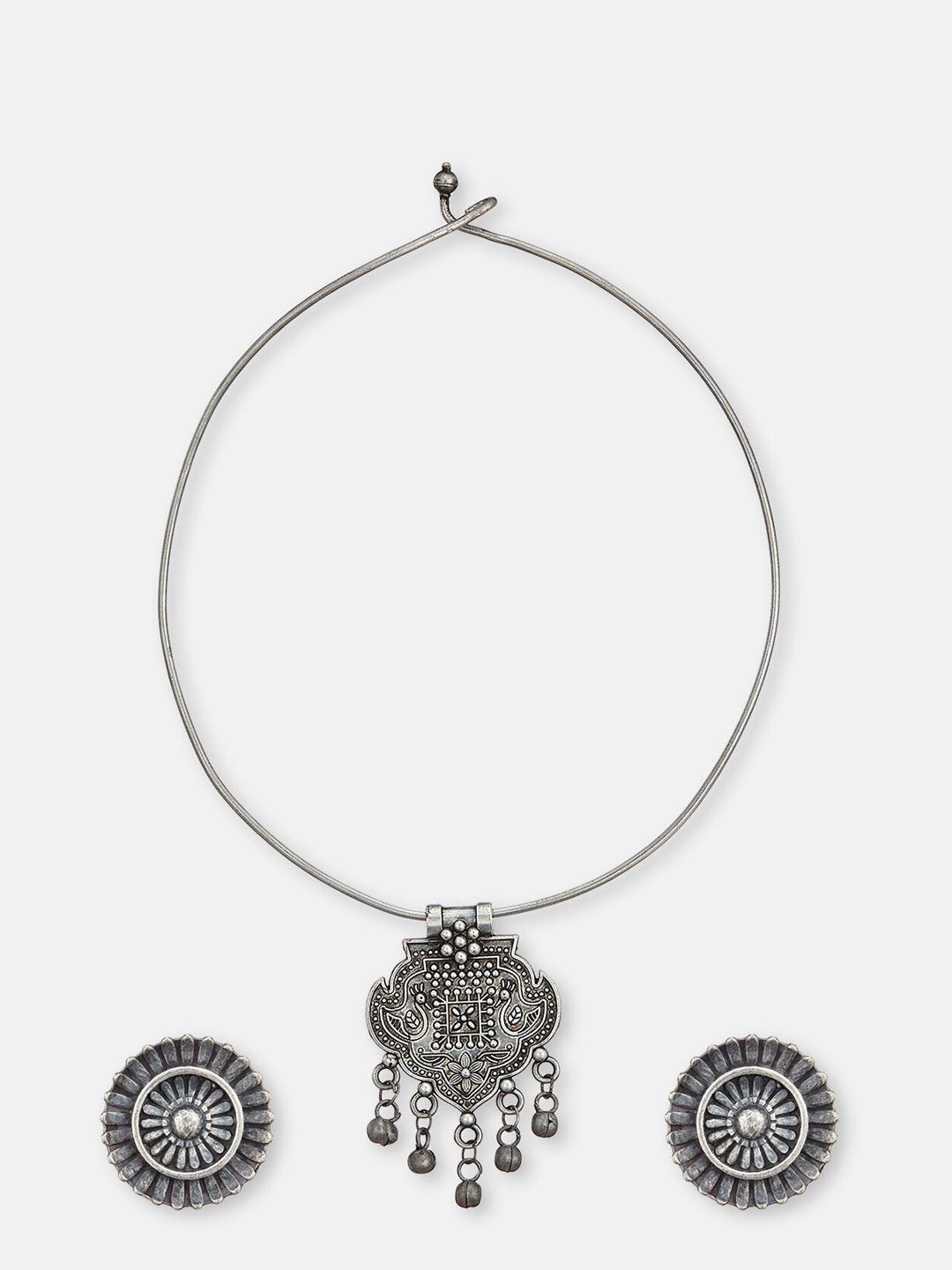 ATIBELLE Silver-Plated Necklace and Earrings