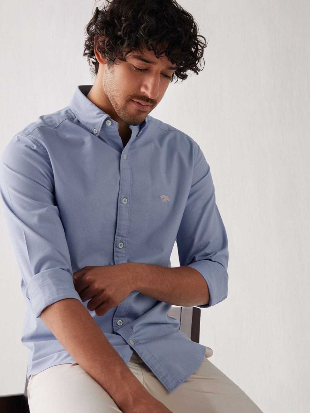 Andamen Men Oxford Button-Down Collar Cotton Casual Shirt-picture-21