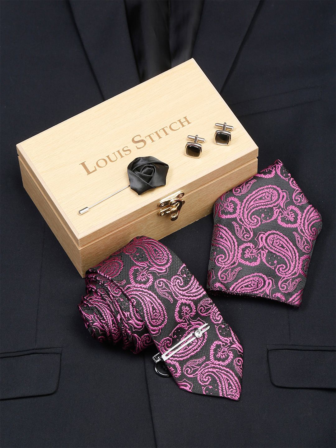 LOUIS STITCH Men Italian Silk Necktie Accessory Gift Set-picture-36
