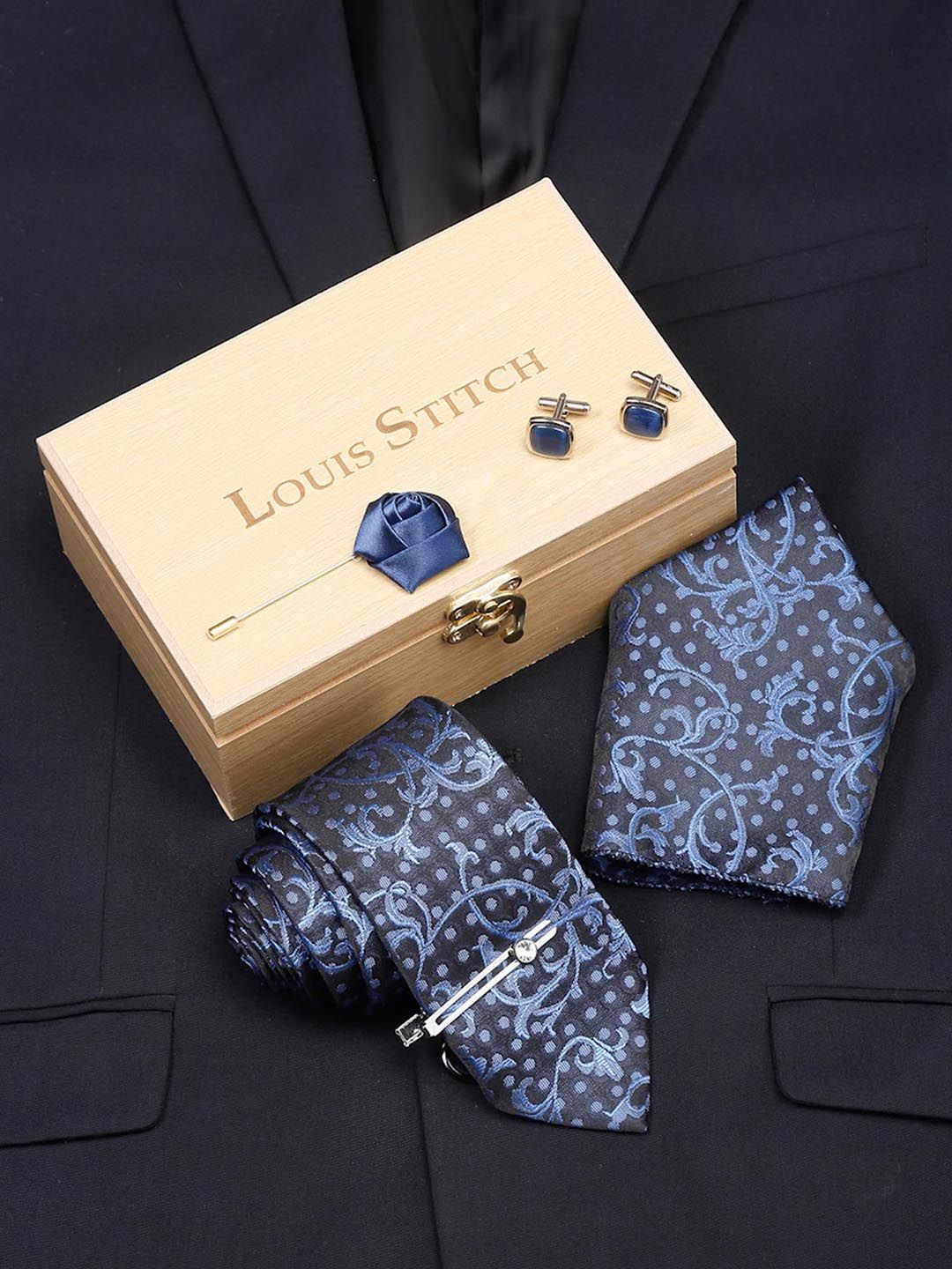 LOUIS STITCH Men Silk Necktie Accessory Gift Set-picture-32