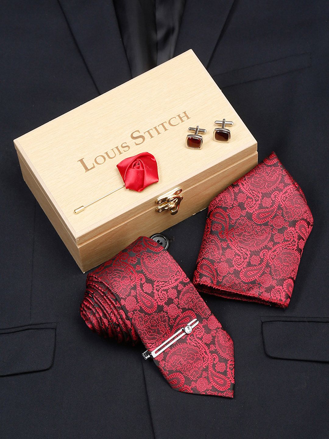 LOUIS STITCH Men Silk Necktie Accessory Gift Set-picture-50