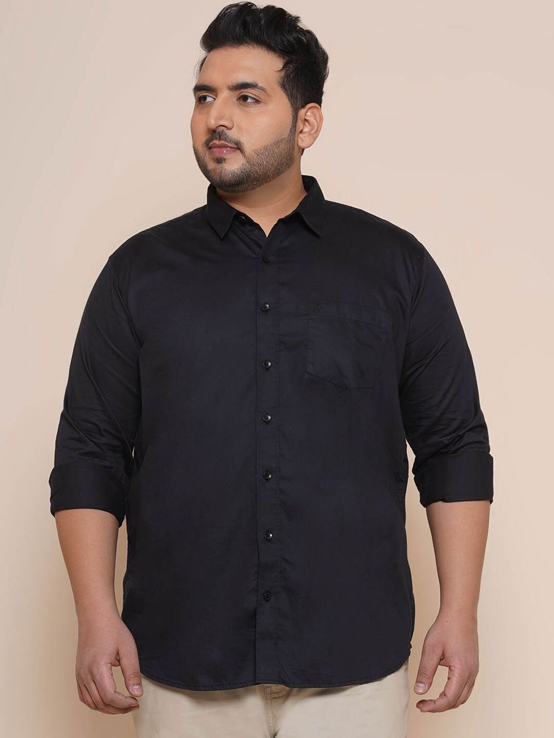 John Pride Plus Size Casual Satin Shirt-picture-15