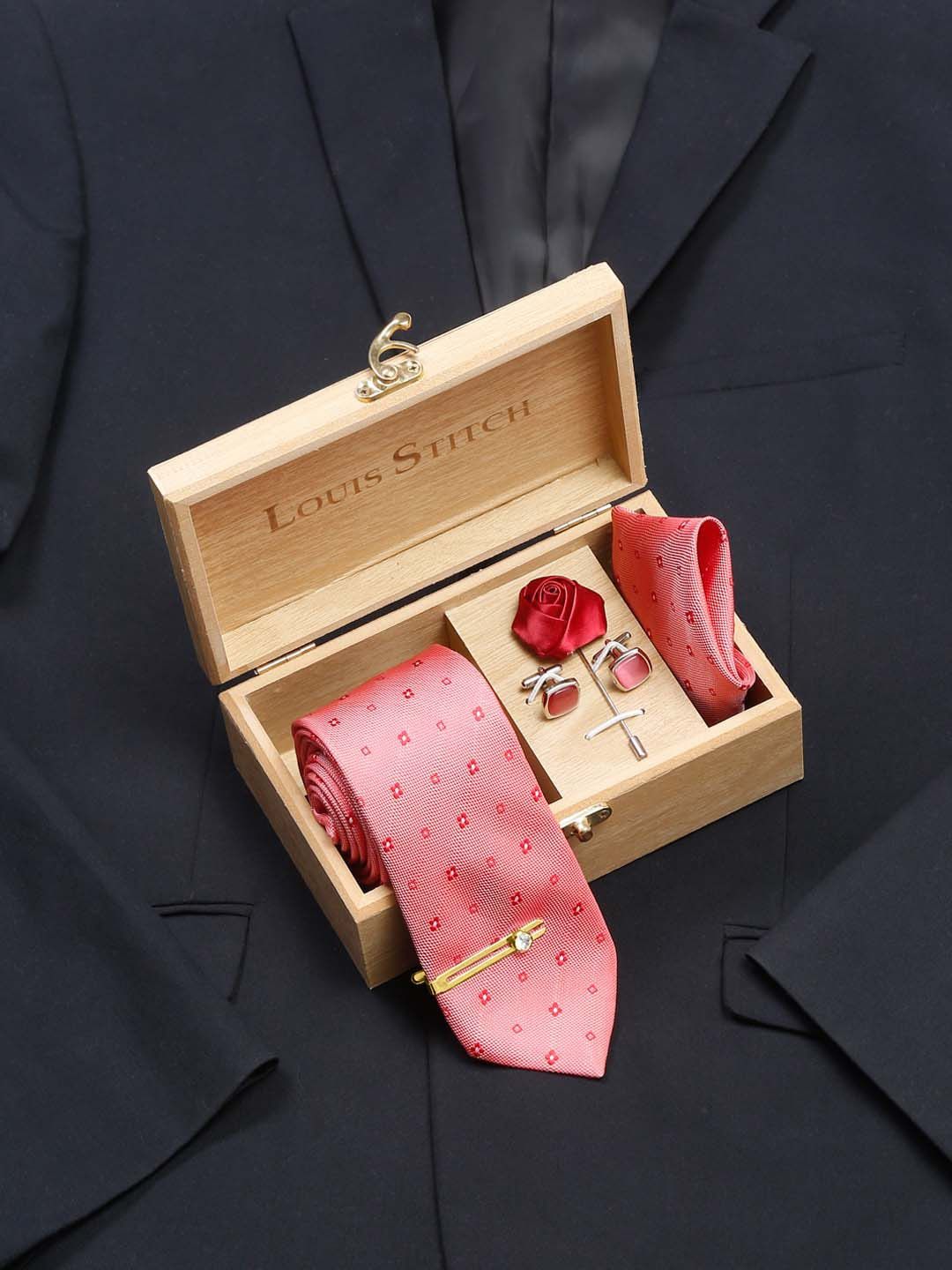 LOUIS STITCH Men Italian Silk Necktie Accessory Gift Set-picture-57