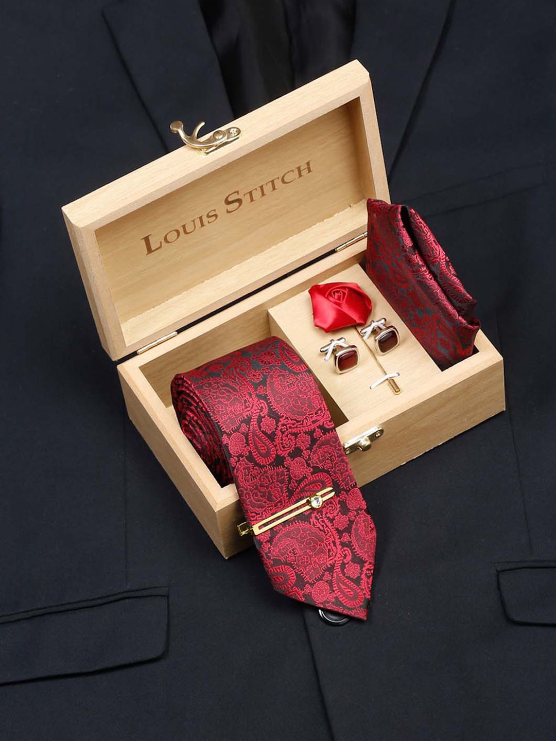 LOUIS STITCH Men Italian Silk Necktie Accessory Gift Set-picture-32