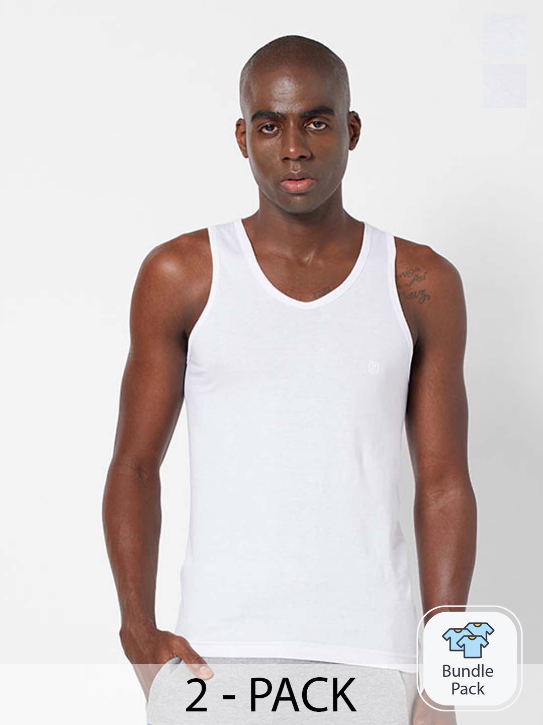 Zoiro Pack Of 2 Bio Polish Anti Bacterial Cotton Innerwear Vests-image-1
