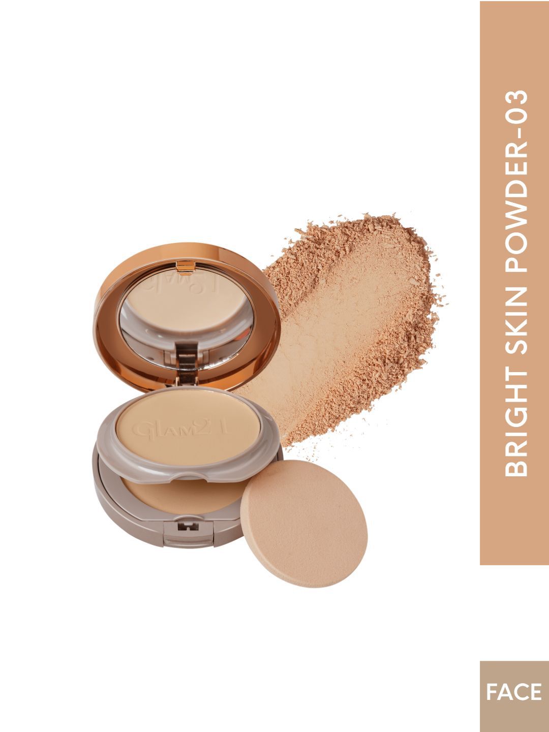 GLAM21 Duo Finish 2-in-1 Compact Bright Powder -  24 gm - Honey 03-picture-24