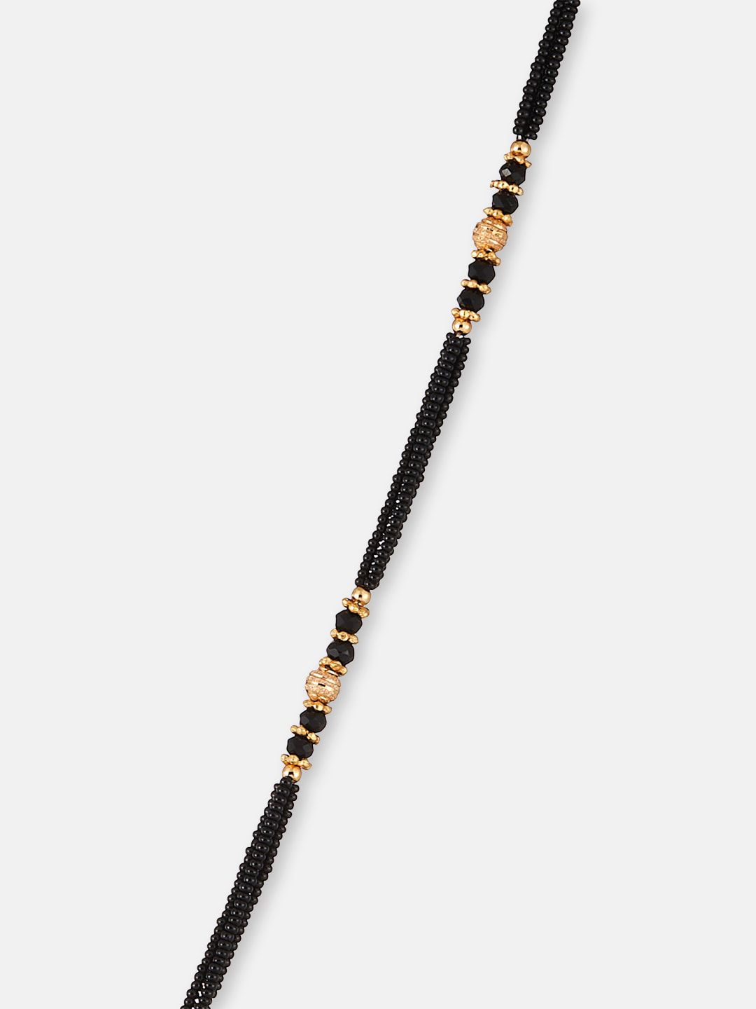 ATIBELLE Gold-Plated Stones-Studded & Beaded Mangalsutra
