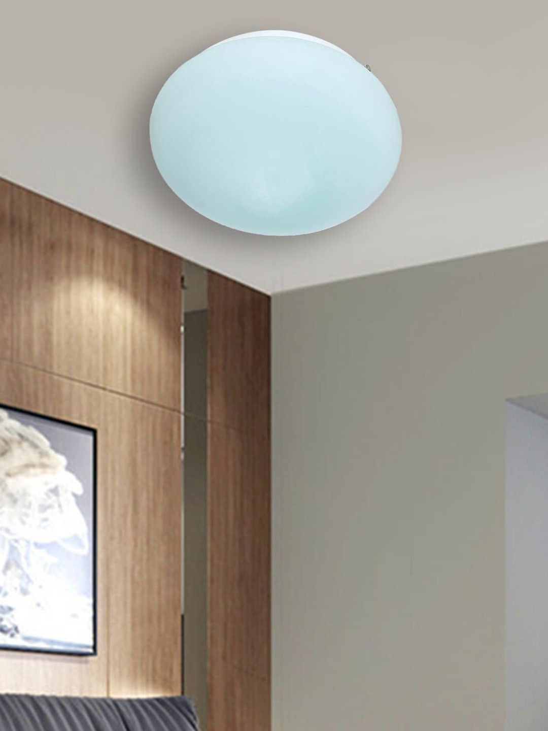 Devansh Blue & White Milky Glass Flush Mounted Ceiling Lamp-image-31