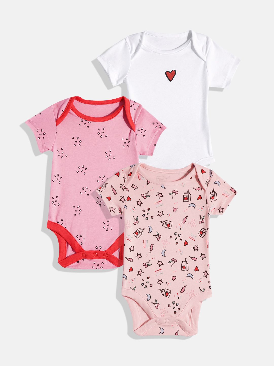 mothercare Infants Pack of 3 Pure Cotton Bodysuits-picture-49