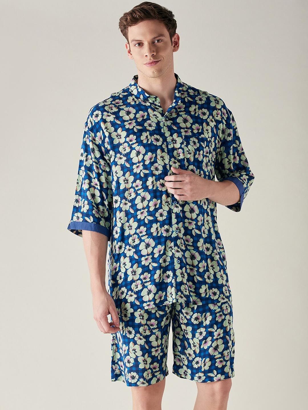 The Kaftan Company Floral Printed Night Suit-picture-37