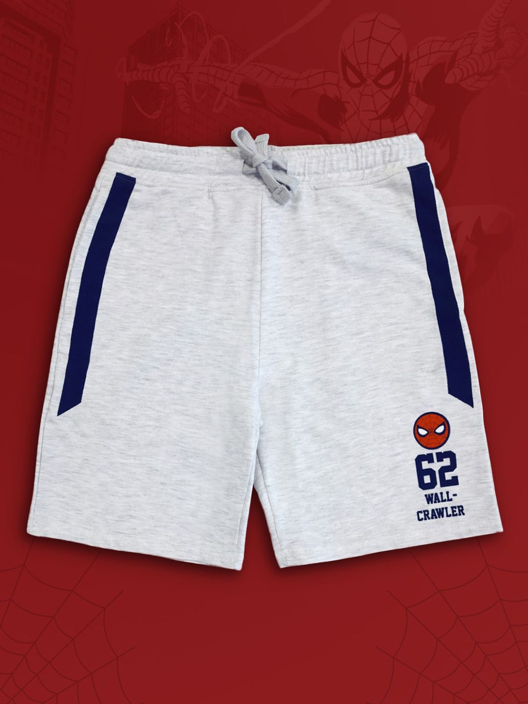Kids Ville Boys Cotton Spiderman Print Detail Mid-Rise Shorts-picture-34