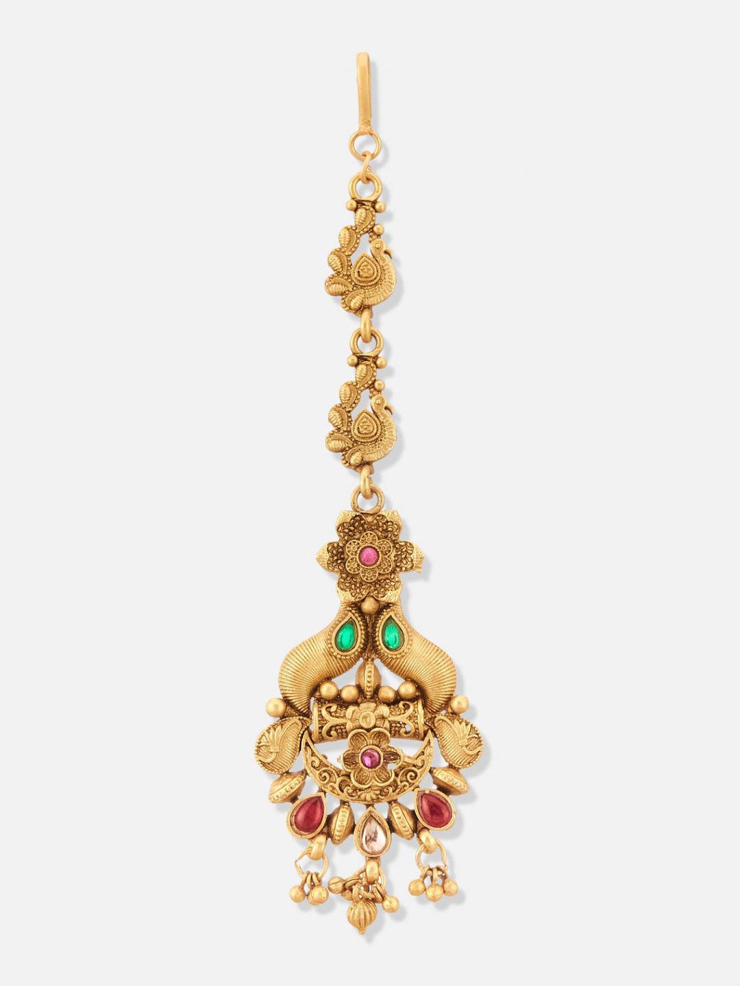 ATIBELLE Gold-Plated Stone-Studded Maangtikka