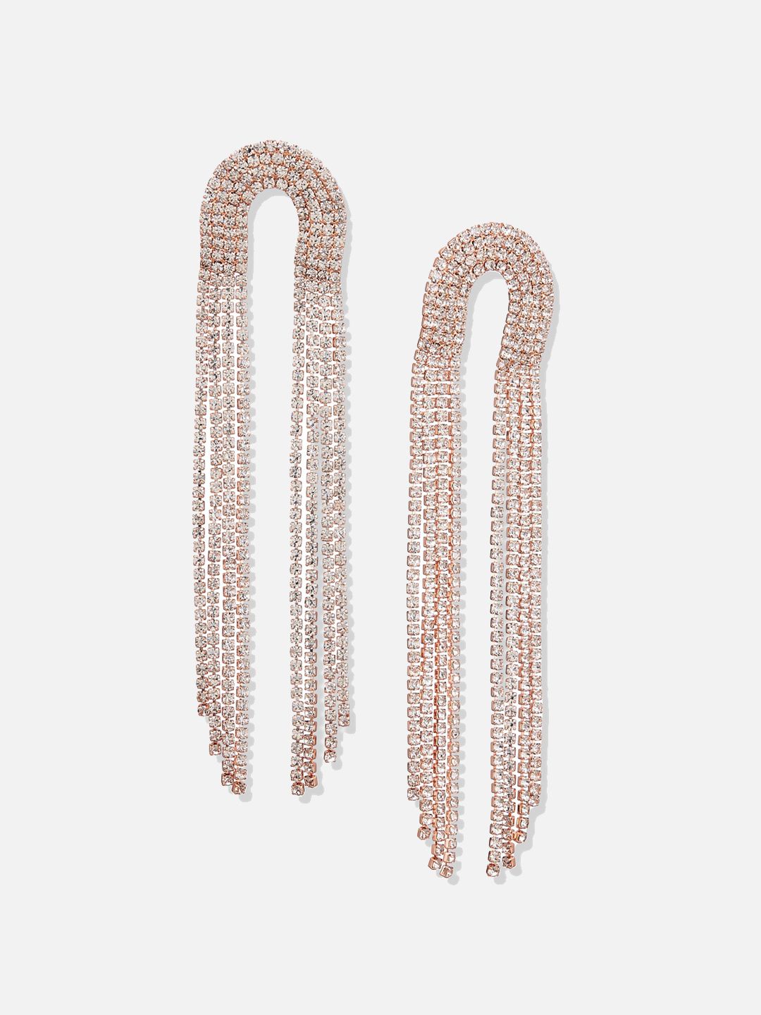 ATIBELLE Rose Gold-Plated Contemporary Drop Earrings