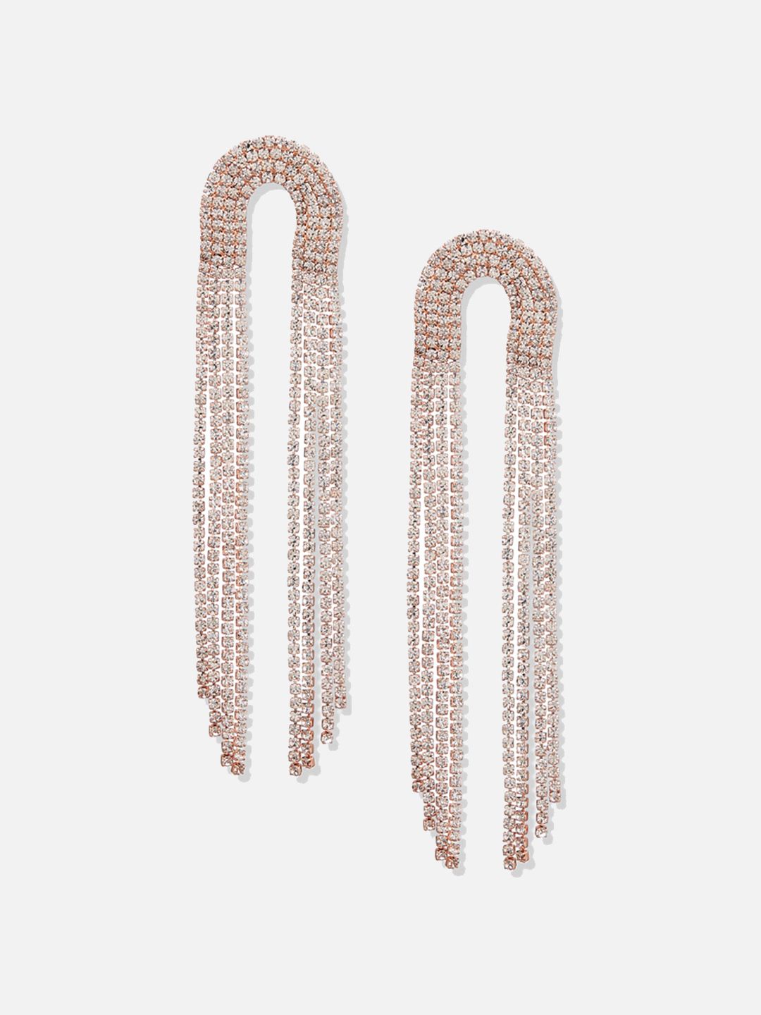ATIBELLE Rose Gold-Plated Contemporary Drop Earrings